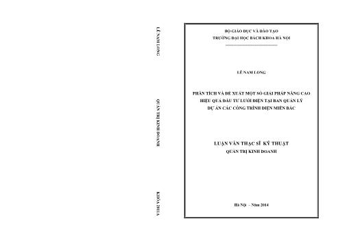 Luận văn Phân tích và đề xuất một số giải pháp nâng cao hiệu quả đầu tư lưới điện tại ban quản lý dự án các công trình điện miền bắc