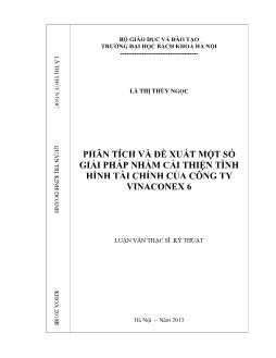 Luận văn Phân tích và đề xuất một số giải pháp nhằm cải thiện tình hình tài chính của công ty Vinaconex 6