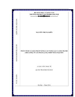 Luận văn Phân tích và giải pháp nâng cao năng lực cạnh tranh cho công ty cổ phần gang thép Thái Nguyên