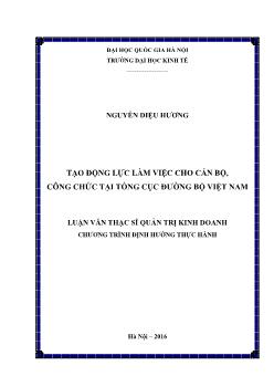 Luận văn Tạo động lực làm việc cho cán bộ, công chức tại tổng cục đường bộ Việt Nam