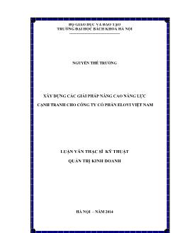 Luận văn Xây dựng các giải pháp nâng cao năng lực cạnh tranh cho công ty cổ phần elovi Việt Nam