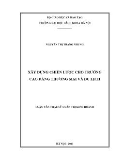 Luận văn Xây dựng chiến lược cho trường cao đẳng thương mại và du lịch