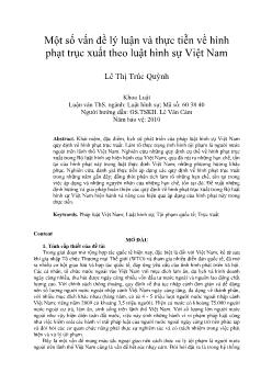 Một số vấn đề lý luận và thực tiễn về hình phạt trục xuất theo luật hình sự Việt Nam