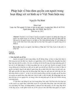 Pháp luật về bảo đảm quyền con người trong hoạt động xét xử hình sự ở Việt Nam hiện nay