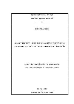 Quản trị chiến lƣợc tại ngân hàng thương mại TNHH MTV đại dương trong giai đoạn tái cơ cấu