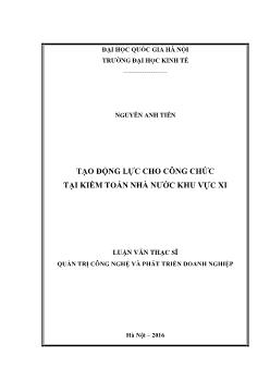 Tạo động lực cho công chức tại kiểm toán nhà nước khu vực XI