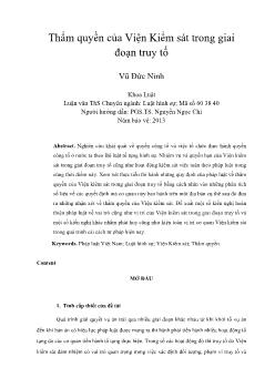 Thẩm quyền của Viện Kiểm sát trong giai đoạn truy tố