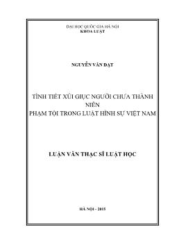 Tình tiết xúi giục người chưa thành niên phạm tội trong luật hình sự Việt Nam