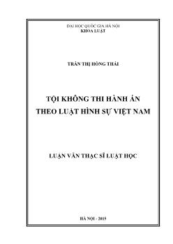 Tội không thi hành án theo luật hình sự Việt Nam