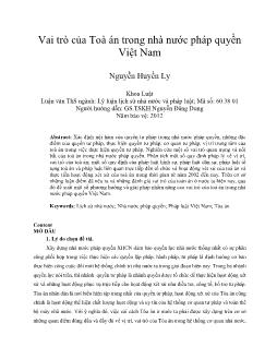 Vai trò của Toà án trong nhà nước pháp quyền Việt Nam