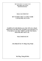 Báo cáo tóm tắt Đề tài Nghiên cứu mô phỏng gia tốc nền của trận động đất xét đến yếu tố kiến tạo nền đất và ứng dụng vào việc thiết lập đồ thị trạng thái phá hủy kết cấu