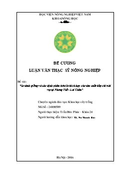 Đề tài So sánh giống và xác định phân bón lá thích hợp cho sản xuất bắp cải trái vụ tại Phong Thổ - Lai Châu