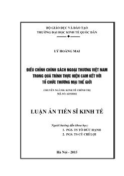 Điểu chỉnh chính sách ngoại thương Việt Nam trong quá trình thực hiện cam kết với tổ chức thương mại thế giới