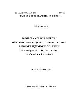 Luận án Đánh giá kết quả điều trị gãy mâm chày loại V-VI theo Schatzker bằng kết hợp xương tối thiểu và cố định ngoài dạng vòng dưới màn tăng sáng