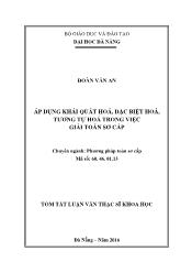 Luận văn Áp dụng khái quát hoá, đặc biệt hoá, tương tự hoá trong việc giải toán sơ cấp