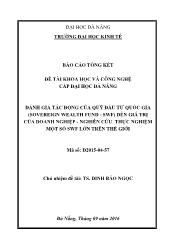 Luận văn Đánh giá tác động của quỹ đầu tư quốc gia (sovereign wealth fund - Swf) đến giá trị của doanh nghiệp - nghiên cứu thực nghiệm một số swf lớn trên thế giới