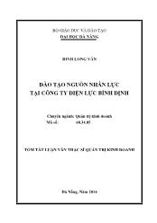 Luận văn Đào tạo nguồn nhân lực tại công ty điện lực Bình Định