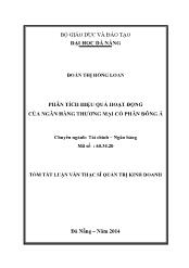 Luận văn Phân tích hiệu quả hoạt động của ngân hàng thương mại cổ phần Đông Á