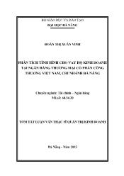 Luận văn Phân tích tình hình cho vay hộ kinh doanh tại Ngân hàng thương mại cổ phần Việt Nam, Chi nhánh Đà Nẵng