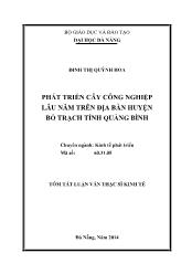 Luận văn Phát triển cây công nghiệp lâu năm trên địa bàn huyện Bố trạch tỉnh Quảng Bình