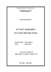 Ngôn ngữ học - Từ ngữ nghề biển của ngư dân Đà Nẵng