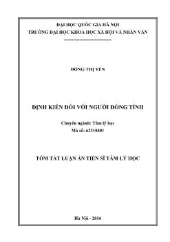 Tâm lý học - Định kiến đối với người đồng tính