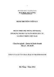 Tóm tắt Luận văn Hoàn thiện hệ thống xếp hạng tín dụng nội bộ tại Ngân hàng Đầu tư và Phát triển Việt Nam