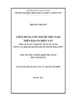 Báo chí học - Chân dung con người Việt Nam trên báo in hiện nay