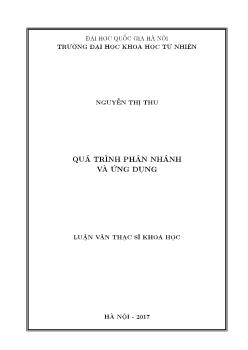 Lí thuyết xác suất và thống kế toán học - Quá trình phân nhánh và ứng dụng