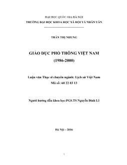 Lịch sử Việt Nam - Giáo dục phổ thông Việt Nam (1986 - 2000)