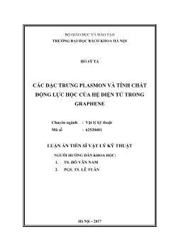 Luận án Các đặc trưng plasmon và tính chất động lực học của hệ điện tử trong graphene