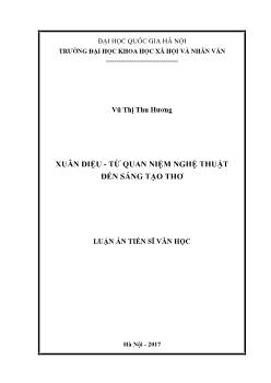 Luận án Xuân Diệu - Từ quan niệm nghệ thuật đến sáng tạo thơ