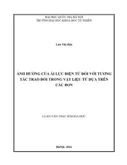 Luận văn Ảnh hưởng của ái lực điện tử đối với tương tác trao đổi trong vật liệu từ dựa trên các bon