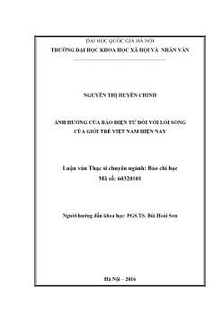 Luận văn Ảnh hưởng của báo điện tử đối với lối sống của giới trẻ Việt Nam hiện nay