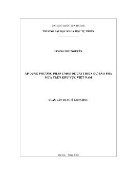 Luận văn Áp dụng phương pháp umos để cải thiện dự báo pha mưa trên khu vực Việt Nam