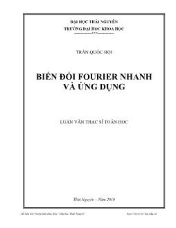 Luận văn Biến đổi Fourier nhanh và ứng dụng