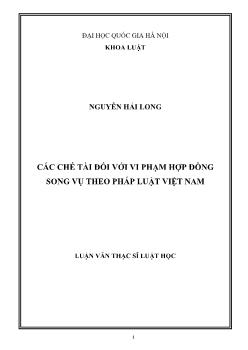 Luận văn Các chế tài đối với vi phạm hợp đồng song vụ theo pháp luật Việt Nam