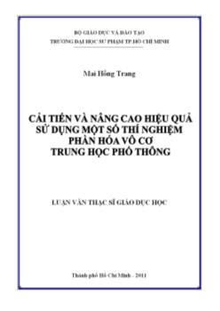 Luận văn Cải tiến và nâng cao hiệu quả sử dụng một số thí nghiệm phần hóa vô cơ THPT