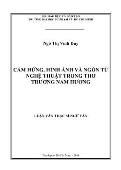 Luận văn Cảm hứng, hình ảnh và ngôn từ nghệ thuật trong thơ Trương Nam Hương