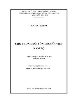 Luận văn Chợ trong đời sống người Việt Nam Bộ