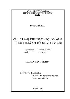 Luận văn Cù Lao Ré – quê hương của đội Hoàng Sa (Từ đầu thế kỷ XVII đến giữa thế kỷ XIX)