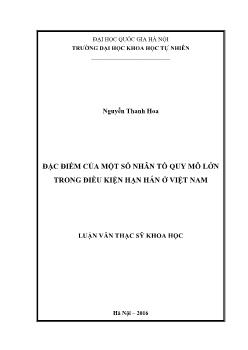 Luận văn Đặc điểm của một số nhân tố quy mô lớn trong điều kiện hạn hán ở Việt Nam