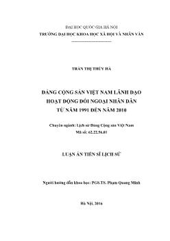 Luận văn Đảng cộng sản Việt Nam lãnh đạo hoạt động đối ngoại nhân dân từ năm 1991 đến năm 2010