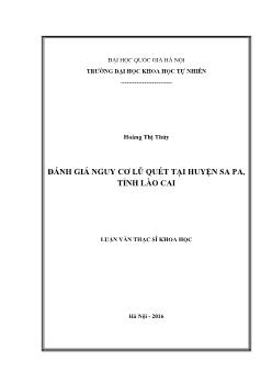 Luận văn Đánh giá nguy cơ lũ quét tại huyện Sa pa, tỉnh Lào Cai