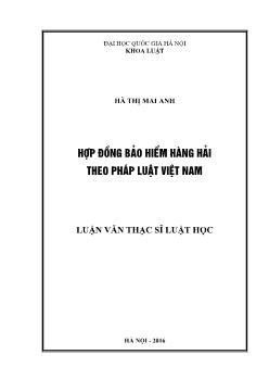 Luận văn Hợp đồng bảo hiểm hàng hải theo pháp luật Việt Nam