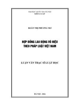 Luận văn Hợp đồng lao động vô hiệu theo pháp luật Việt Nam