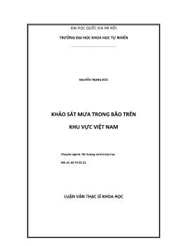 Luận văn Khảo sát mưa trong bão trên khu vực Việt Nam