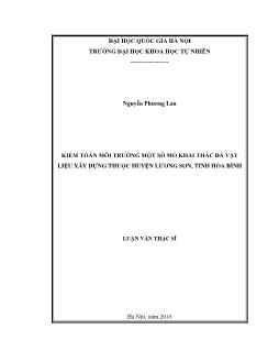 Luận văn Kiểm toán môi trường một số mỏ khai thác đá vật liệu xây dựng thuộc huyện Lương sơn, tỉnh Hòa Bình