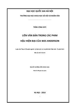 Luận văn Liên văn bản trong các phim hậu hiện đại của wes anderson