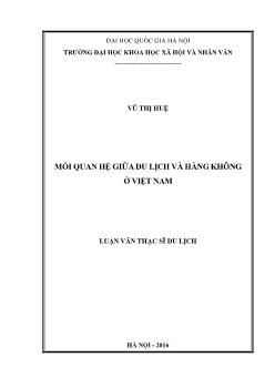 Luận văn Mối quan hệ giữa du lịch và hàng không ở Việt Nam